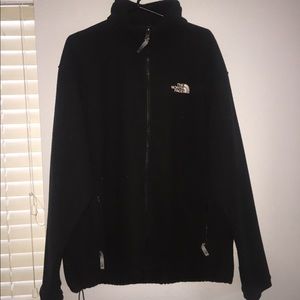 NORTH FACE BLACK FUZZY TURTLENECK ZIP UP JACKET